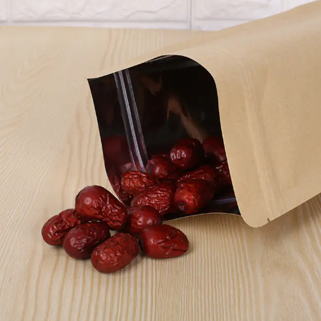 Food gradekraft pouch with zipper for dry food packaging