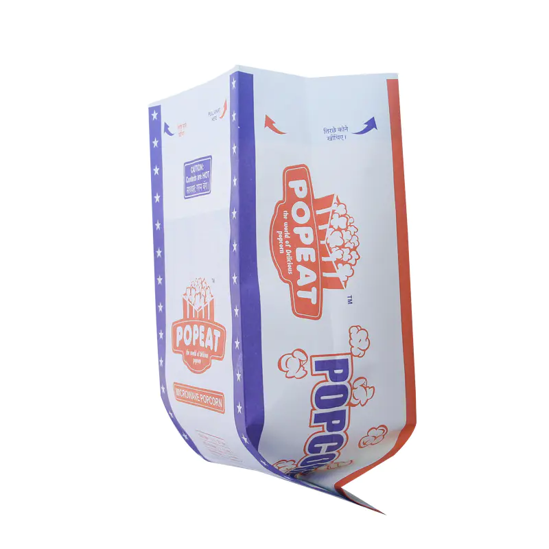 Large Logo Printed Microwave Custom Sealable New Bulk Wholesale paper Greaseproof DesignPopcorn Bags
