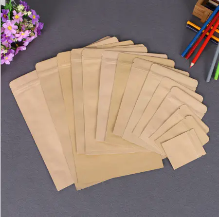 Wholesale Price Kraft Paper Pouch for Snack Packaging