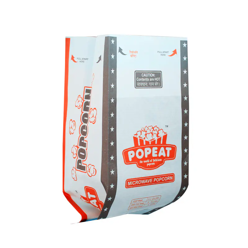 Sealable Bulk Wholesale New Design LargeLogo Greaseproof Microwave Custom Paper Bags For Popcorn Packaging