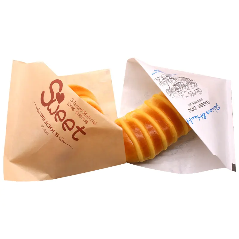 Customized food gradeGrilled Cheeseburger wrapper paper bag Export from China