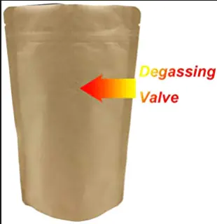 custom printed kraft paper stand up Coffee bean Pouch/Bag with Valve