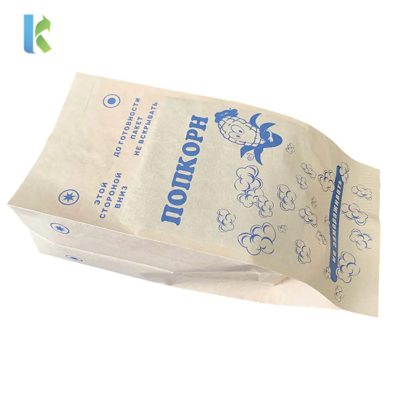Large Para New Bolso Logo SealableMicroondas Corn Bulk Wholesale Craft Paper Popcorn Bag