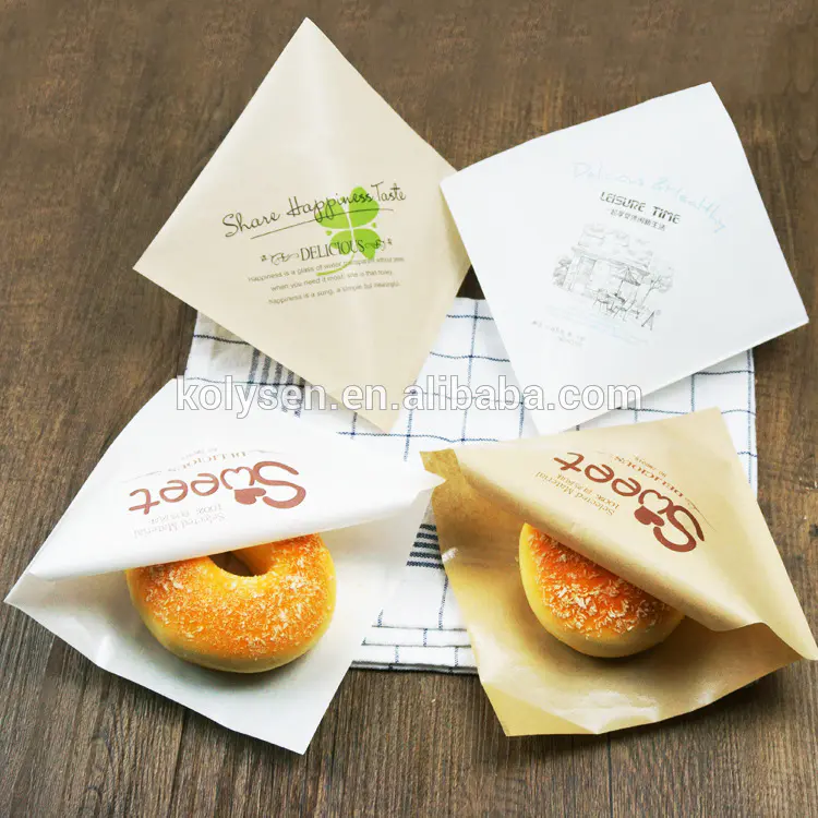 China supplier Custom printed Grease resistant pocket for donut paper bag