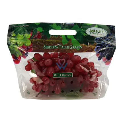 Custom printed food grade grape packaging bag Table grape packaging bag factory