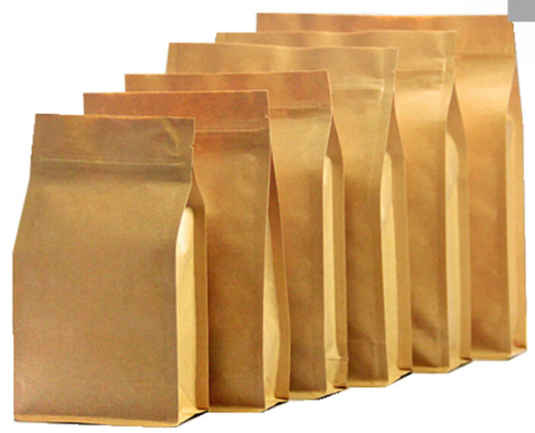 Wholesale Custom Logo Side Gusset Foil Lined Kraft Paper Bag For Coffee Bean Tea Retail Packaging