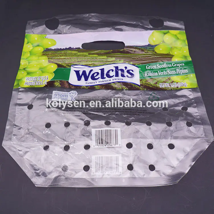Custom printed food grade grape packaging bag Table grape packaging bag factory