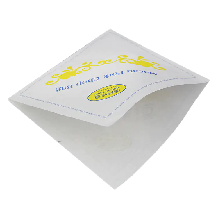Logo Printed Bakery Puff Doughnut Pie Packaging white kraft paper bags