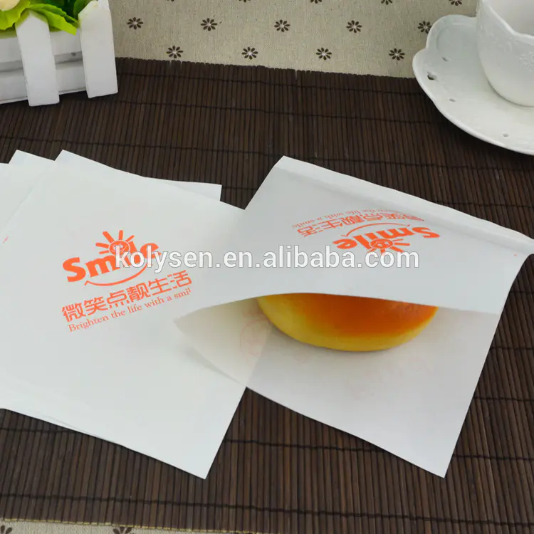 custom printed food grade high quality greaseproof burger wrapping paper bag wholesale
