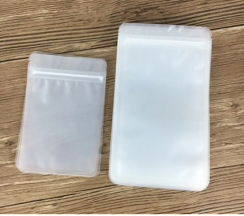 frosted plastic packaging bag with zipper flat bottom packing bag for food