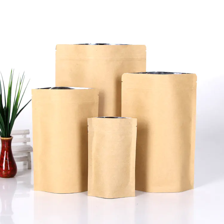 550g Tea Packaging Foil Lined Doypack Snack Zipper Top Accept