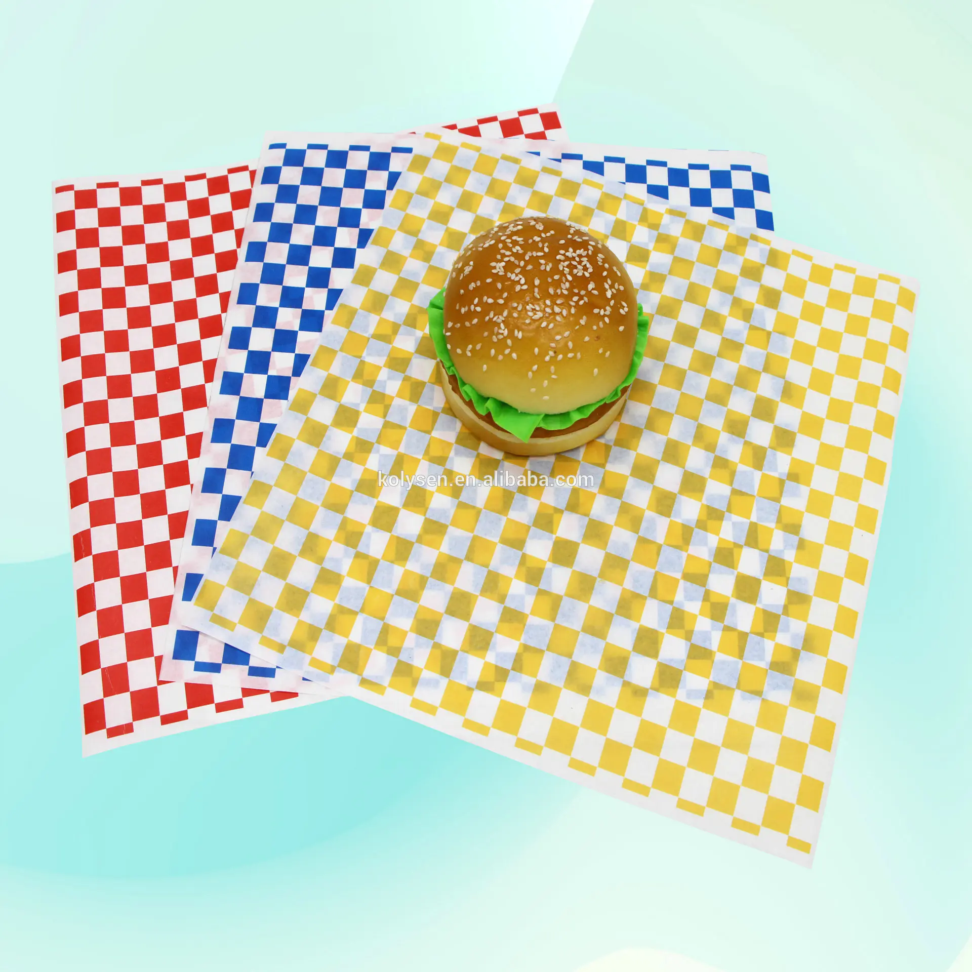 Kolysen Custom Printed Food Grade MG White Greaseproof Sandwich Packaging Paper