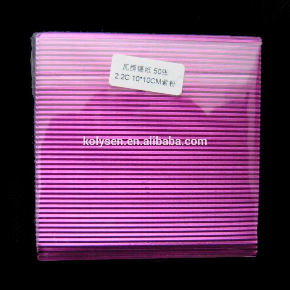 Chocolate wrapping corrugated colored aluminum foil sheet