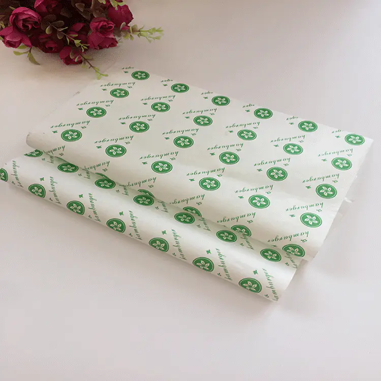 Custom Printed Wax Paper for Burger Food Wrapping paper