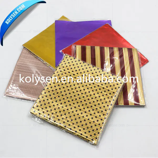 Disposable chocolate aluminum foil sheets