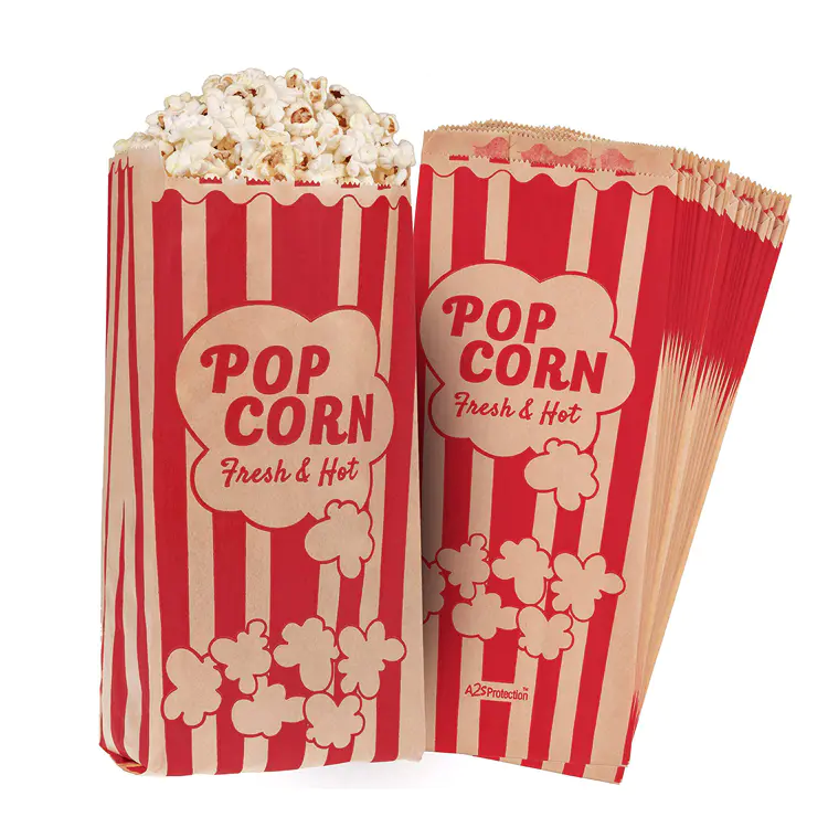 Wholesale Customized Logo Printed Greaseproof Bags popcorn