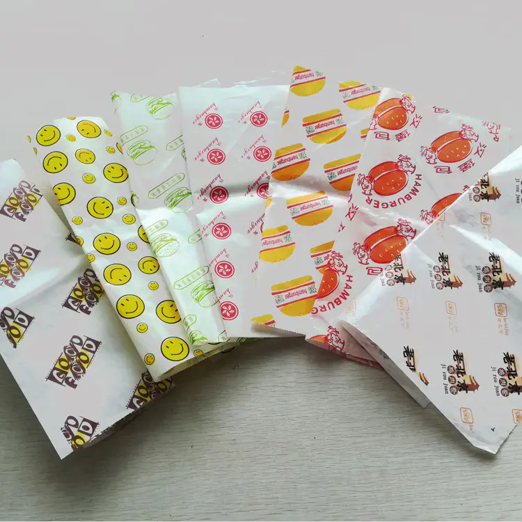 Food Grade Burger Wrapping Paper with Logo Printing