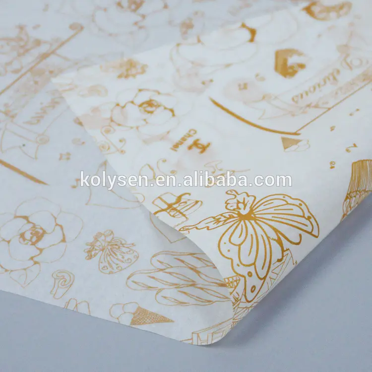 Custom logo printed Dry Wax greaseproof paper for deli