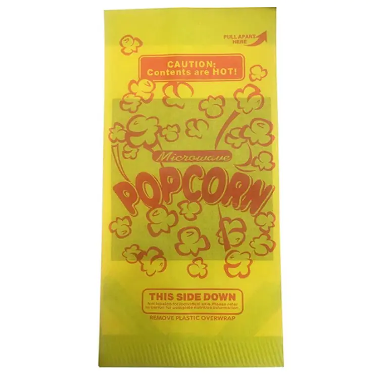 Logo Microondas Greaseproof Sealable Para Large Factory New Corn Bulk Sealable Bolso Wholesale Paper Bags For Popcorn Packaging