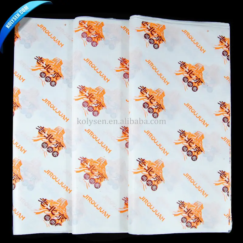 High quality custom greaseproof packing paper for fast food packing