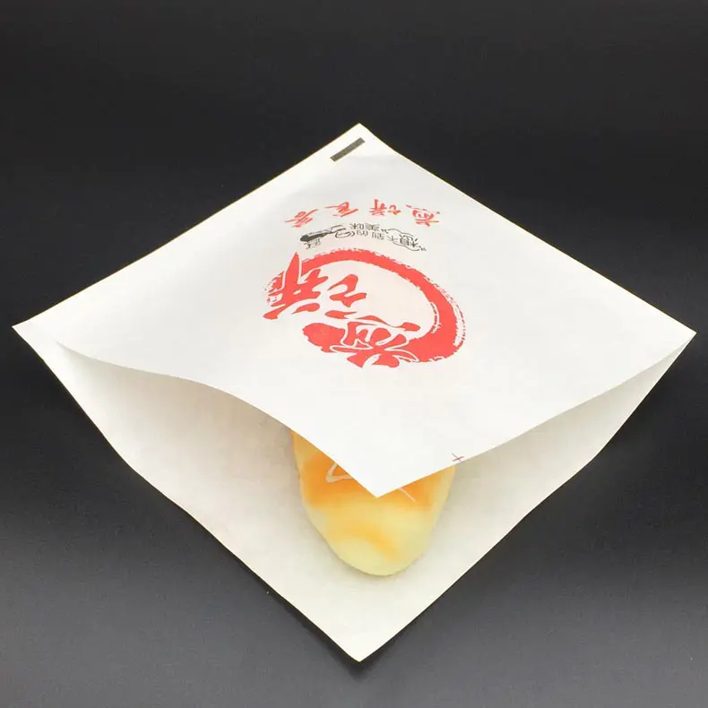 Custom logo printing coated double open paper bag for donuts wrapping