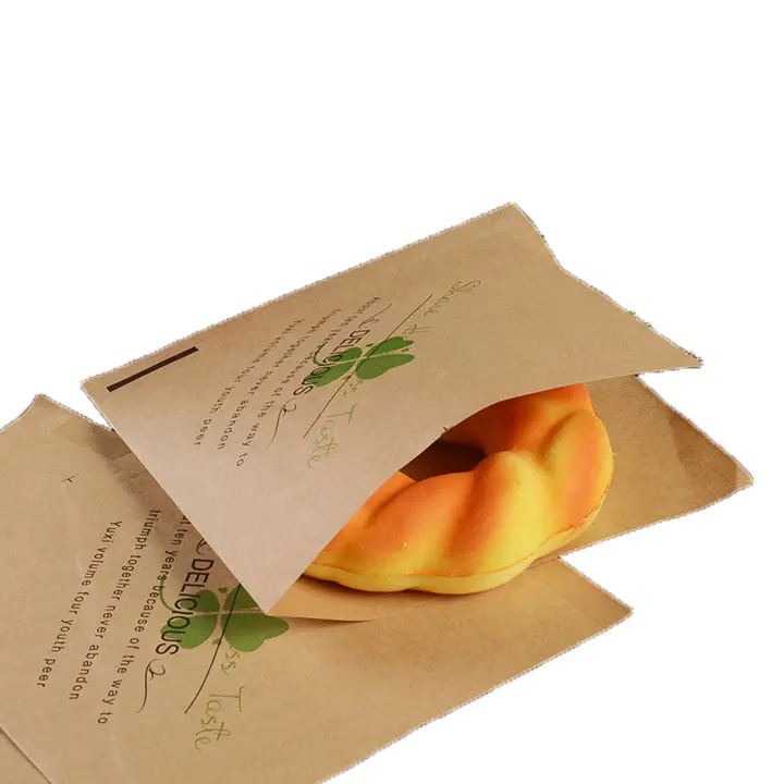 Custom printed food grade Trigon Food Bag bakery doughnut burger wrap Oilproof Paper Bag Export from China