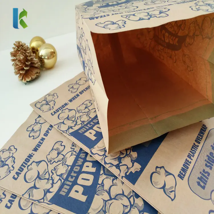 Microwave Custom Design Wholesale New Sealable BulkGreaseproofPaper Bags For Popcorn Packaging