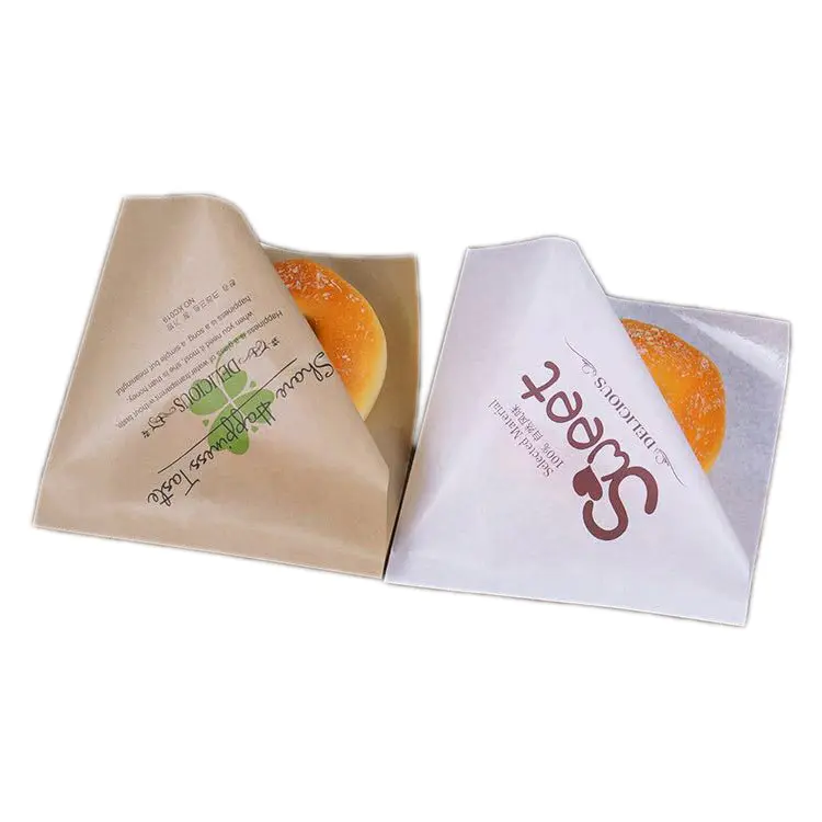 custom printed food grade high quality greaseproof burger wrapping paper bag wholesale