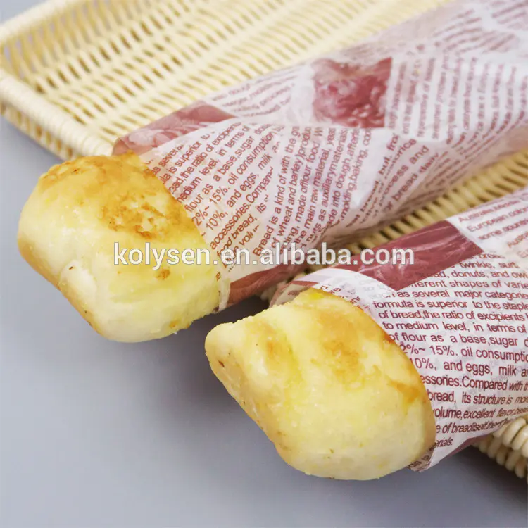 Colored wax coated food grade paper for bakery bread liner and wrapping