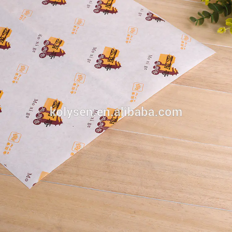 Food Grade Custom Logo paper food wrap waffle Burger Wrapping Paper food paper wrap