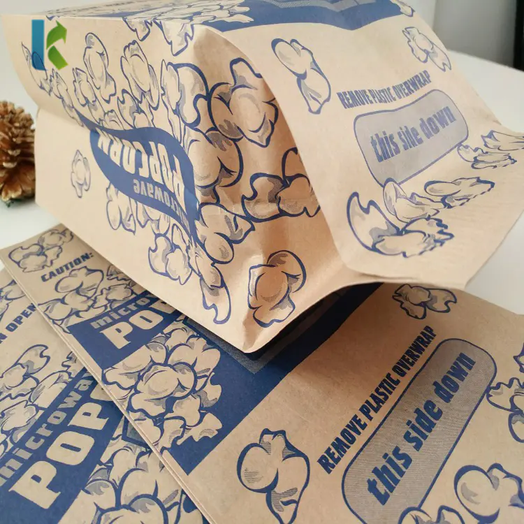 Microwave Custom Design Wholesale New Sealable BulkGreaseproofPaper Bags For Popcorn Packaging