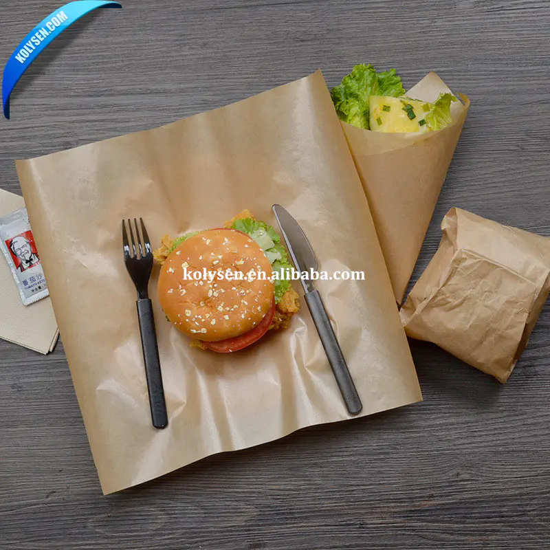 PE coated brown kraft paper for burger wrapping