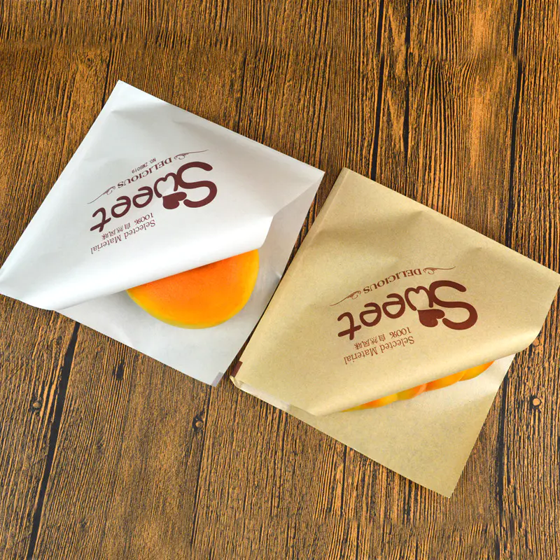 Custom printed food packaging bag egg waffle packaging double open paper bags
