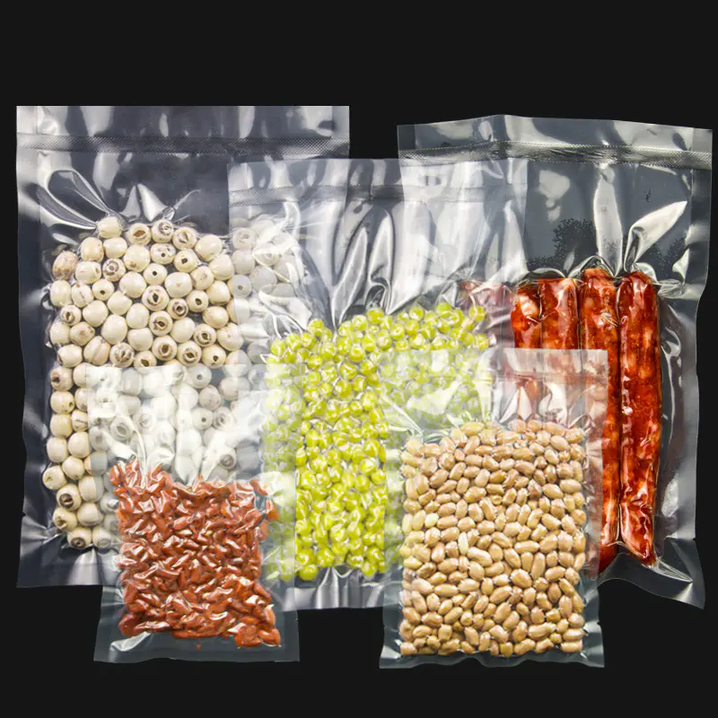 wholesale moisture proof plastic transparent packaging vacuum bag for food