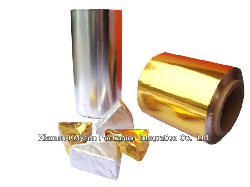 Custom Heat Sealable Soft Silver and Gold Aluminum Foil Packaging for Cheese Packaging