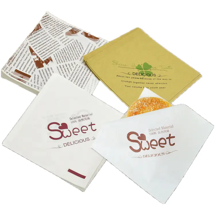 KOLYSENCustom printed food grade greaseproof Brown PE coated paper pocket for food wrapping Wholesale
