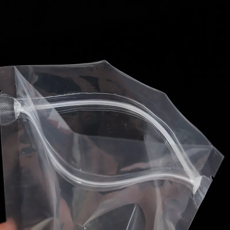 wholesale flat bottom plastic transparent packaging bag with zipper