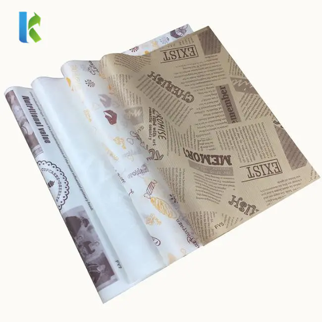 Custom Printed 40gsm Food Greaseproof Paper for Sandwich Packaging-Kolysen