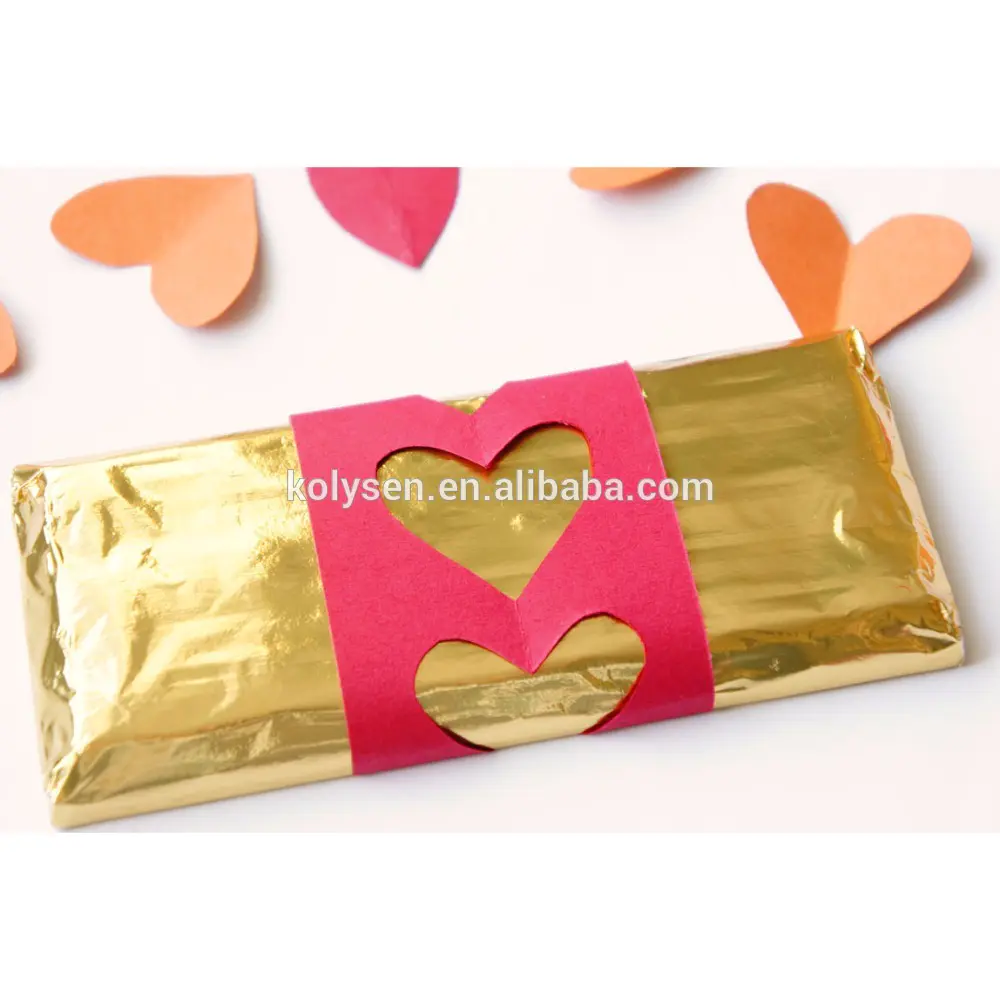 Gold foil chocolate bar packaging material