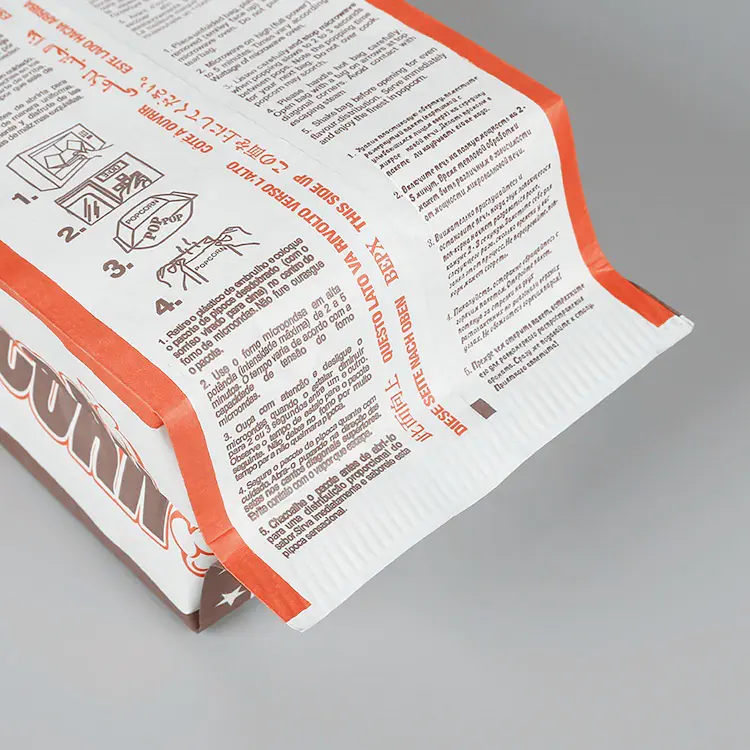 Bulk Logo Kraft Factory Sealable Corn Sealable Para Microondas Bolso Craft Custom Print Popcorn Bags
