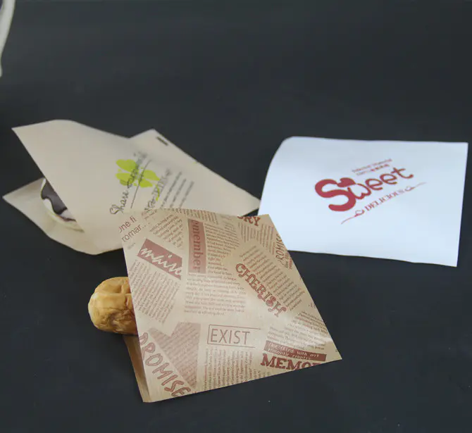 Custom Printed oil proof burger wrapper paper pocket takeaway bag china supplier