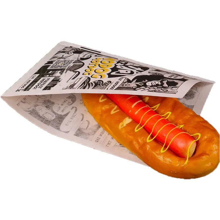 Custom printed food grade Sandwich hotdog deli wrap carryout packaging bag Wholesale