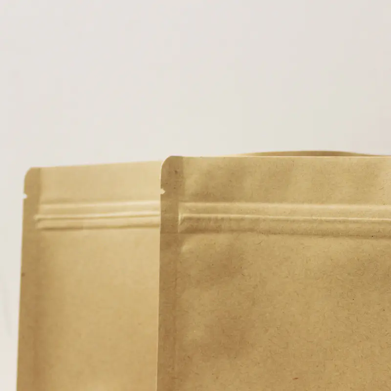 Zipper top brown kraft paper bag for dried fruit packing