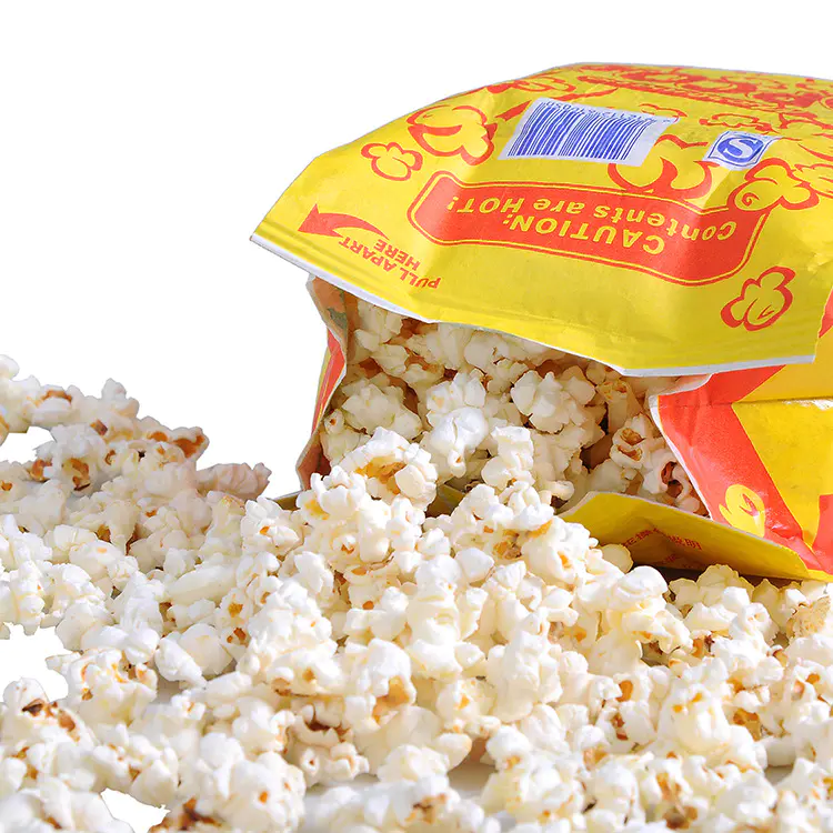 Bulk New Wholesale Logo Craft Factory Sealable Kraft Corn SealableBolso Large Custom Print Popcorn Bags