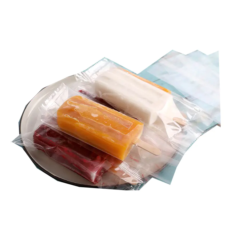 transparent plastic posicle bags for ice cream storage with heat seal