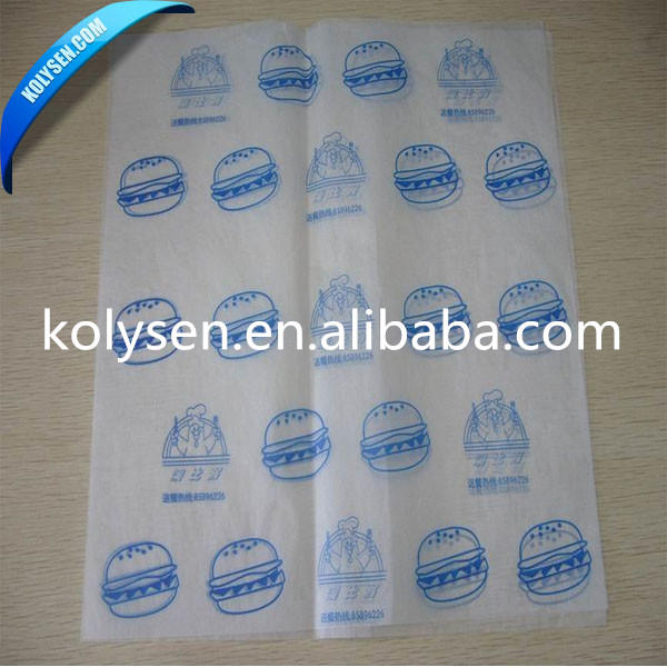 Printed Grease proof Food Wrapping Paper Food Packaging Paper sheet