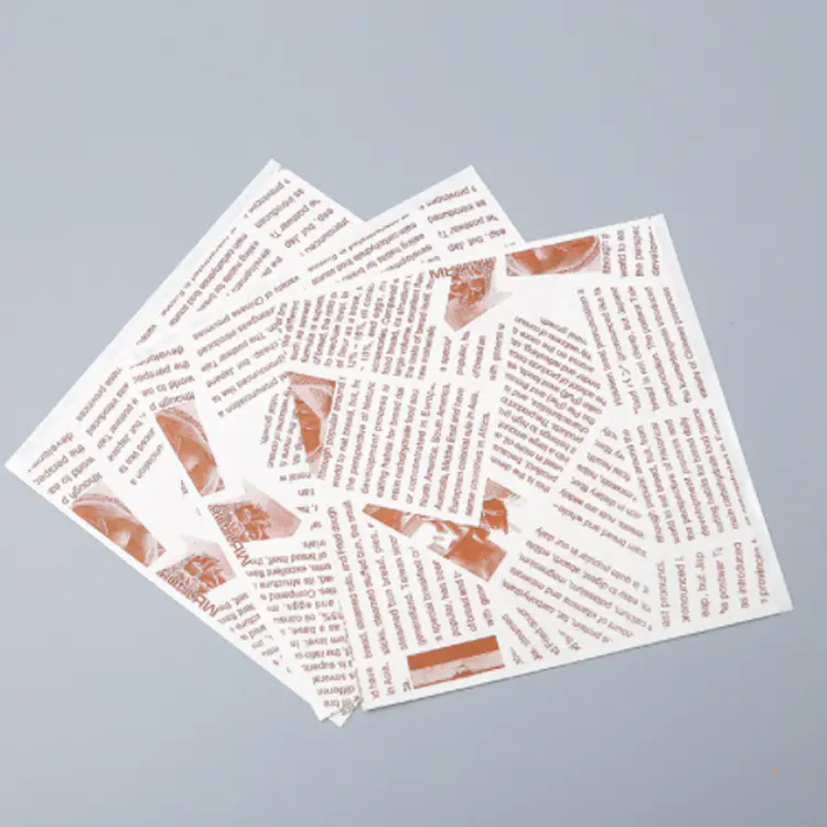 Hotsale Newspaper greaseproof Food Paper Pocket