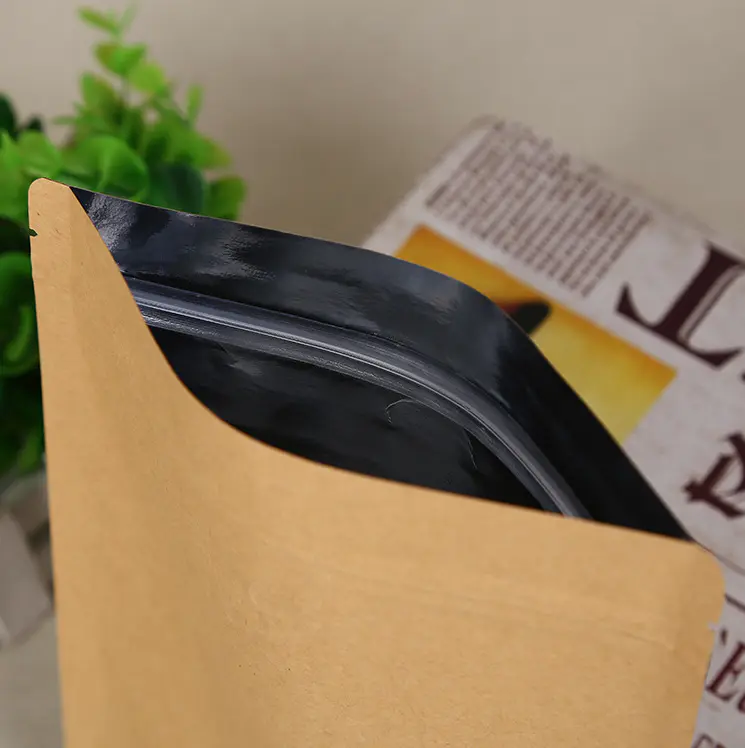 Heat seal flat kraft paper foil inside bag for dry food packaging