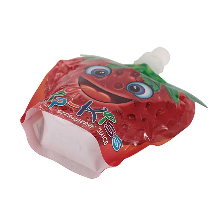 Customized shaped stand up liquid jelly drink spout pouch