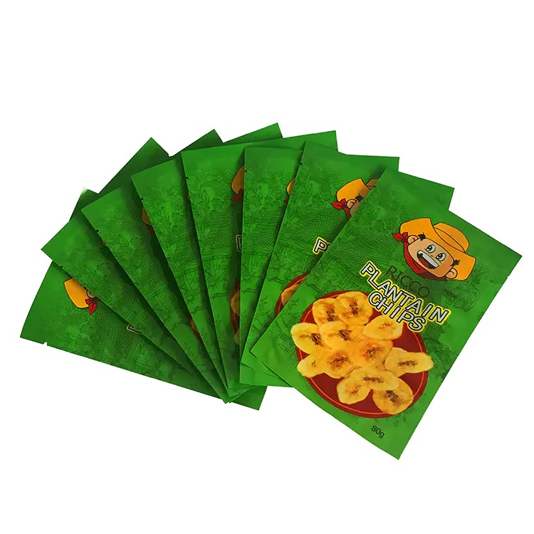 Aluminum foil lined plastic plantain potato chips packaging bags